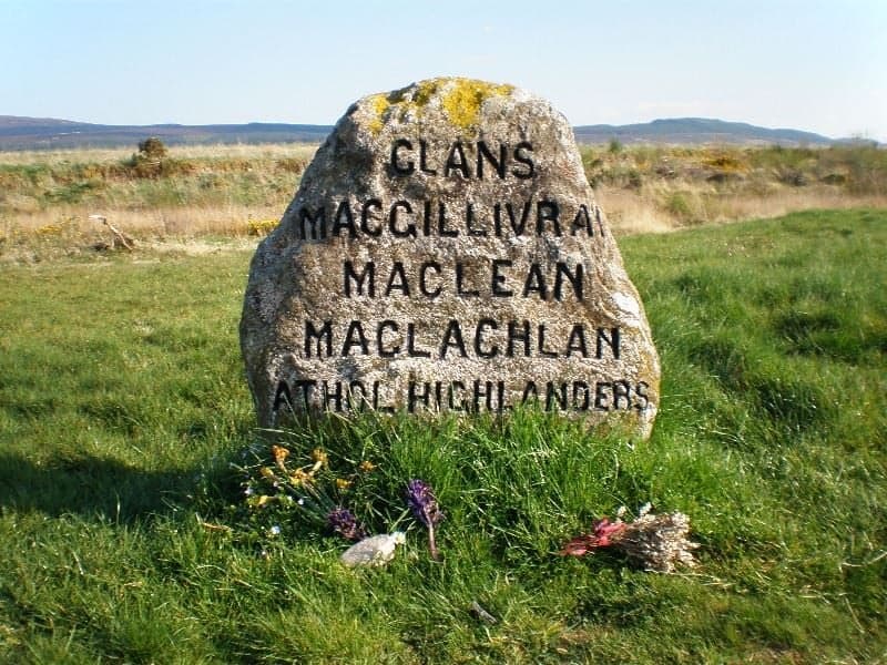 Clan Maclean stone at Culloden Battlefield